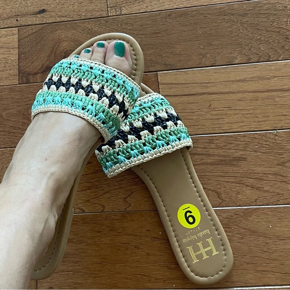 Hautie Hippie slide slip on shoe size 9 woven strap made in India - Picture 4 of 5